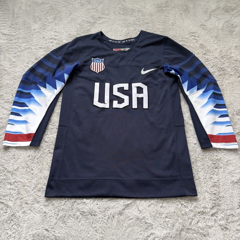 NIKE UNITED STATES NATIONAL MENS HOCKEY TEAM JERSEY 2018 OLYMPICS SMALL USA